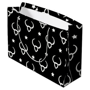 Taurus Zodiac Symbol Schwarz und Weiß Große Geschenktüte