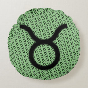 Taurus Zodiac Symbol Standard von Kenneth Yoncich Rundes Kissen
