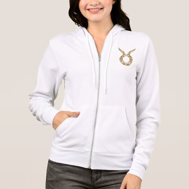 Taurus Zodiac - Tribal Gold Hoodie (Vorderseite)