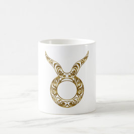 Taurus Zodiac - Tribal Gold Kaffeetasse
