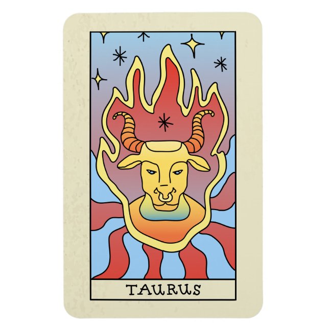 Taurus Zodiac Unterzeichnung Abstrakte Kunst Vinta Magnet (Vertikal)