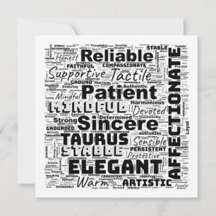 Taurus Zodiac Word Cloud Inspiration Einladung