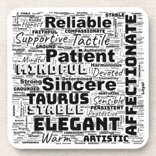 Taurus Zodiac Word Cloud Inspiration Getränkeuntersetzer