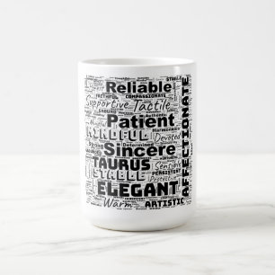 Taurus Zodiac Word Cloud Inspiration Kaffeetasse