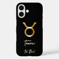 Taurus Zodiac Zeichen, Schwarz & Gold
