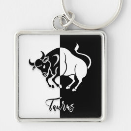 Taurus Zodiac Zeichen, Schwarz & Weiß Schlüsselanh Schlüsselanhänger