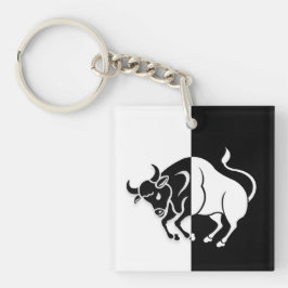 Taurus Zodiac Zeichen, Schwarz & Weiß Schlüsselanh Schlüsselanhänger