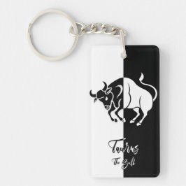 Taurus Zodiac Zeichen, Schwarz & Weiß Schlüsselanh Schlüsselanhänger