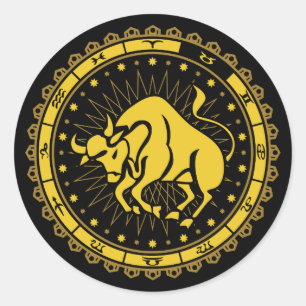 Taurus - Zodiac - Zeichen - Symbol - Horoskop Runder Aufkleber