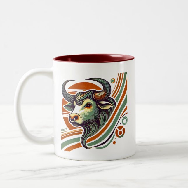 Taurus Zodiac Zwei-Tone-Kaffee-Tasse Zweifarbige Tasse (Links)