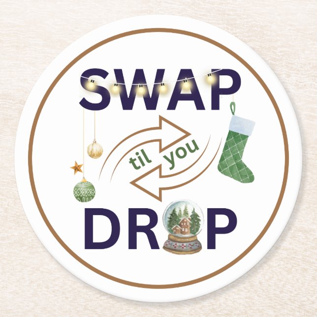 Tausch Sie fallen Weihnachts-Untersetzer Runder Pappuntersetzer (Vorderseite)