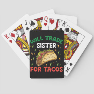 Tausche Schwester gegen Tacos Cinco De Mayo Party Spielkarten