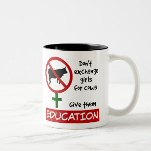 Tauschen Sie keine Mädchen gegen Kühe aus, geben S Zweifarbige Tasse