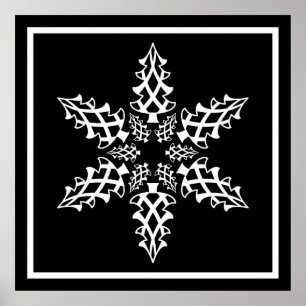 Täuschungs-Schneeflocke-Weihnachten elegant Poster