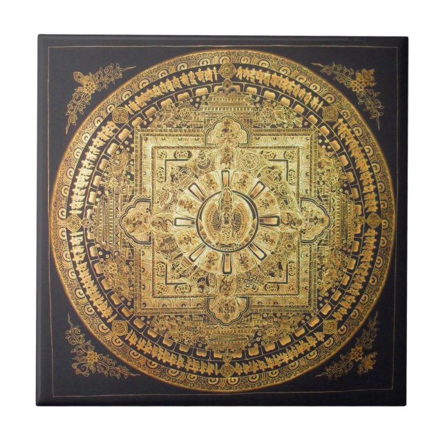 Tausend-Bewaffnete Avalokiteshvara Mandala-Fliese Fliese (Vorderseite)