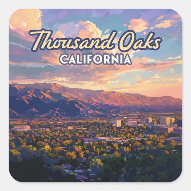 Tausend Eaks Kalifornien Los Angeles Ventura Quadratischer Aufkleber (Vorderseite)