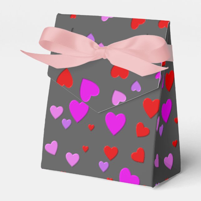 Tausend Herzen für Sie mit grauem Hintergrund Geschenkschachtel (Vorderseite)