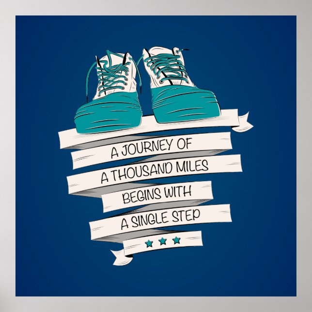 Tausend Meilen beginnen mit einem Single Poster (Vorne)