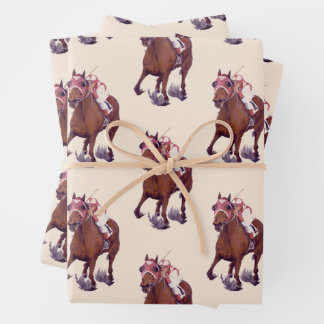 Tausend Race Pferde gewinnt Geschenkpapier Set