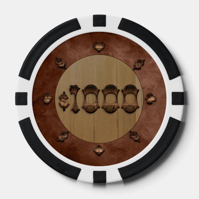 Tausende Dollar Poker Chips im Old West Stil (Vorderseite)