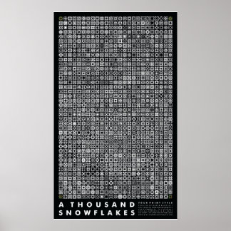 Tausende Schneeflocken - Vier-Punkte-Stil (schwarz Poster