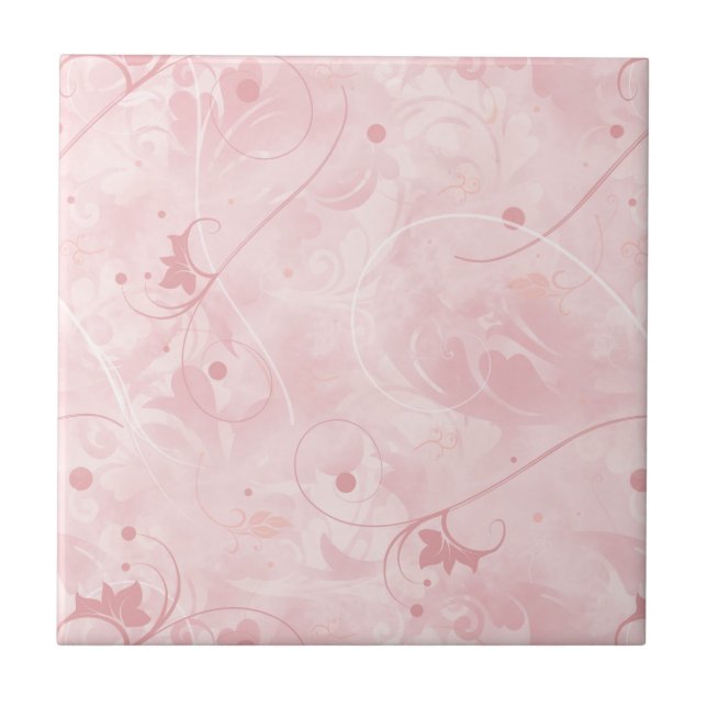 Tausendjähriges rosa weibliches Blumenmuster Fliese (Vorderseite)