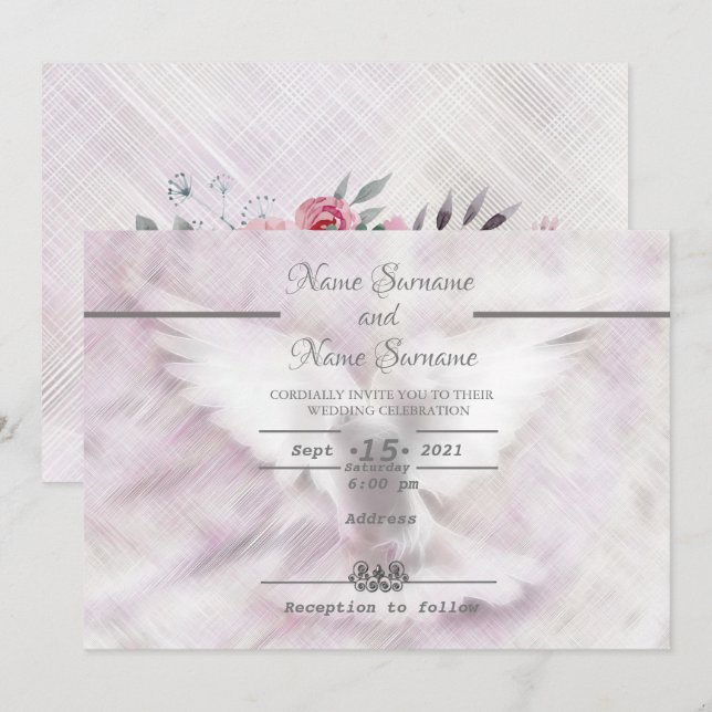 Tauve-Vogel Einladung (Vorne/Hinten)