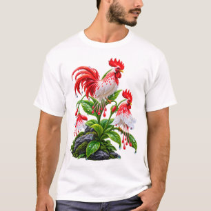 Tauwetter Rotes Hahn Tropische Blume Natur T-Shirt