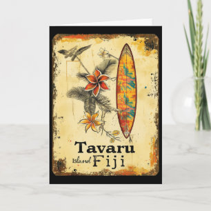 Tavaru Insel Fidschi Surfbrett Surfer Strand Surfe Karte