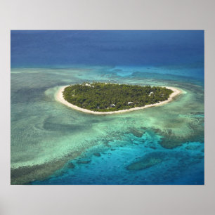 Tavarua-Insel und Korallenriff, Mamanuca-Inseln Poster