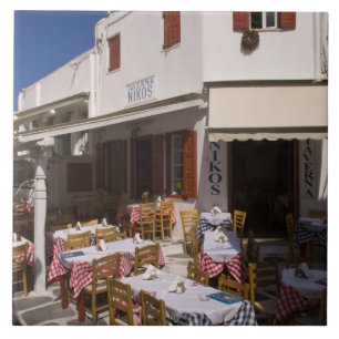 Taverna Nikos, Mykonos, Kykladen, Griechenland Fliese