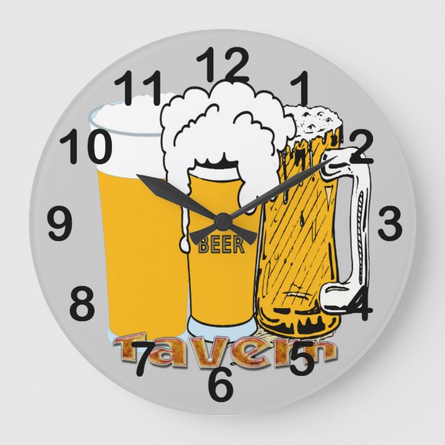Taverne - horloge murale ronde de bière (Recto)