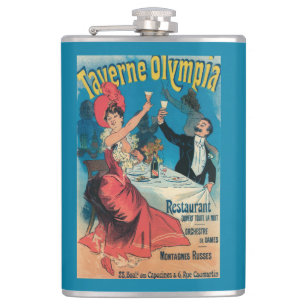 Taverne Olympia Werbeplakat Flachmann