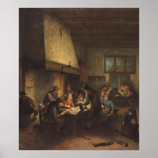 Tavernen Szene - Adriaen van Ostade Kunstposter Poster (Vorne)