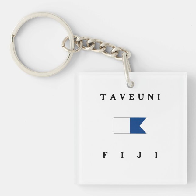 Taveuni Fidschi Alphatauchen-Flagge Schlüsselanhänger (Vorderseite)