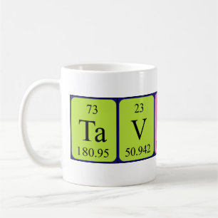 Tavion tasse de nom de table périodique