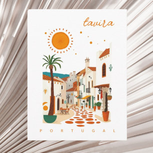 Tavira Portugal weiße Stadt Algarve Urlaub Postkarte