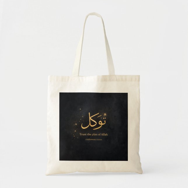 Tawakkul Gold Arabic Calligraphy – Trust the Plan  Tragetasche (Vorne)
