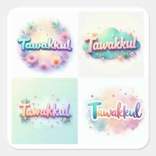 Tawakkul Pastel Kawaii Sticker - Islamischer Mot