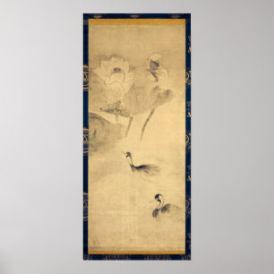 Tawaraya Sōtatsu Wasservögel in Lotus-Teich Poster
