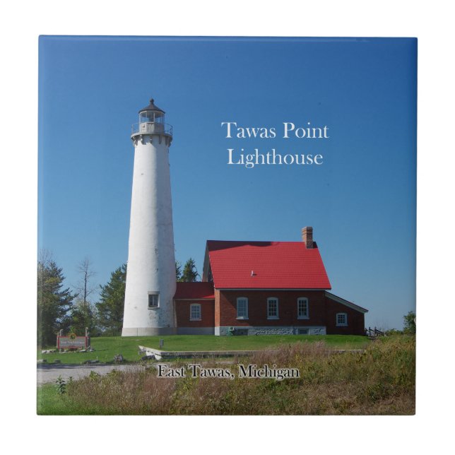 Tawas Point Lighthouse Fliesen (Vorderseite)