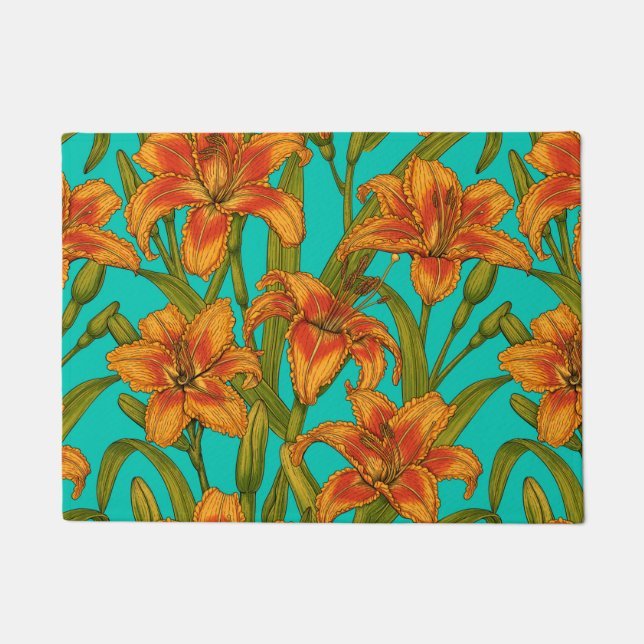 Tawny Dailily Blume Fußmatte (Vorderseite)