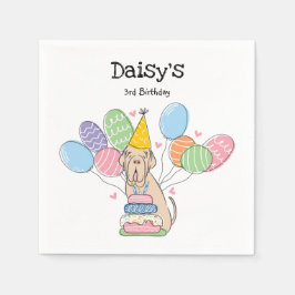 Tawny Neapolitan Mastiff Dog Birthday Party Serviette