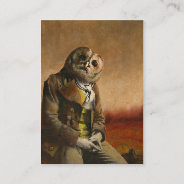 Tawny Owl Man ACEO Business Visitenkarte (Vorderseite)