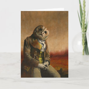Tawny Owl Man Greetings Card Dankeskarte