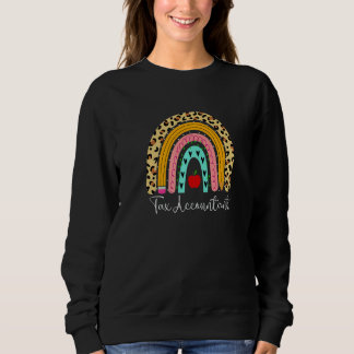 Tax Accountant Leopard Rainbow Accounting Back To Sweatshirt
