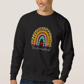 Tax Accountant Leopard Rainbow Accounting Back To Sweatshirt