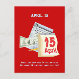 Tax Day Funny Gedicht Postkarte