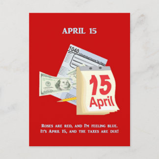 Tax Day Funny Gedicht Postkarte
