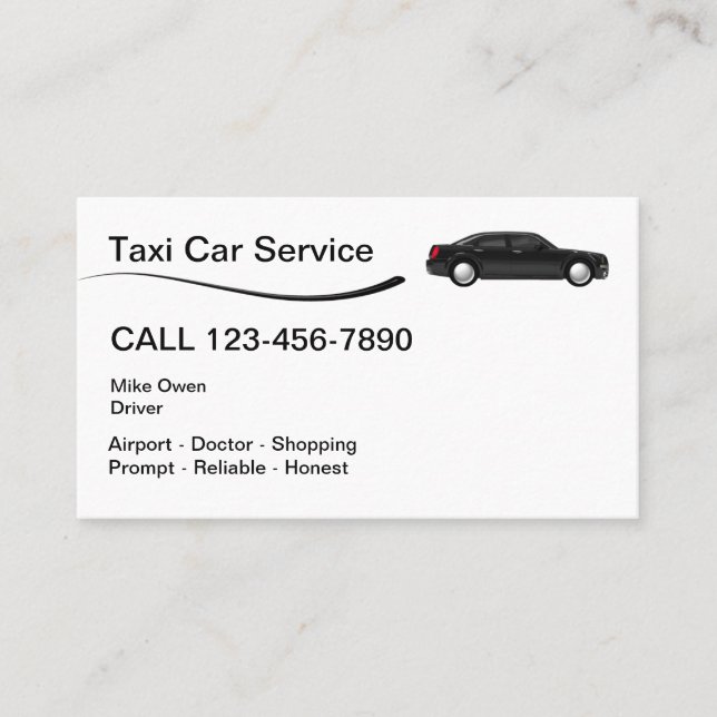 Taxi-Auto-Service Visitenkarte (Vorderseite)